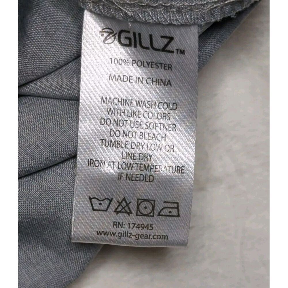 Gillz Fishing Shirt Men's Gray Size XLarge Long Sleeve Button Up Vented Relaxed - Picture 12 of 15